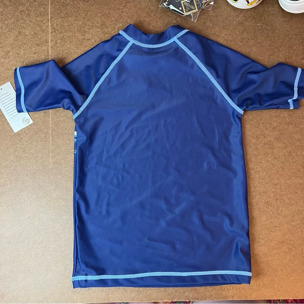 Panama Jack Shark Print Blue Swim Shirt, size Small (5/6) NWT